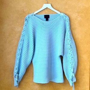 Magaschoni Light Blue Cahshmere Wool Blend Sweater